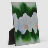 熱帯エレガント白い水の色のラン絵画ド フォトプラーク (側面)