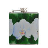 熱帯エレガント白い水の色のラン絵画ド フラスク (正面)