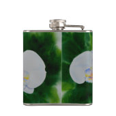 熱帯エレガント白い水の色のラン絵画ド フラスク (裏面)