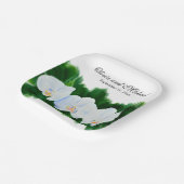 熱帯エレガント白い水の色のラン絵画ド ペーパープレート (傾斜あり)