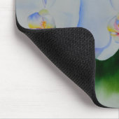 熱帯エレガント白い水の色のラン絵画ド マウスパッド (コーナー)