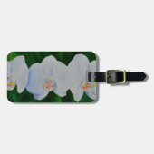 熱帯エレガント白い水の色のラン絵画ド ラゲッジタグ (正面横)