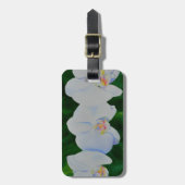 熱帯エレガント白い水の色のラン絵画ド ラゲッジタグ (正面縦)