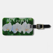 熱帯エレガント白い水の色のラン絵画ド ラゲッジタグ (正面横)