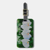 熱帯エレガント白い水の色のラン絵画ド ラゲッジタグ (正面縦)