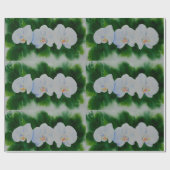 熱帯エレガント白い水の色のラン絵画ド ラッピングペーパー (フラット)