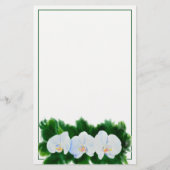 熱帯エレガント白い水の色のラン絵画ド 便箋 (正面)