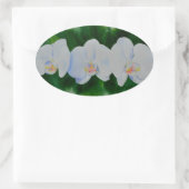 熱帯エレガント白い水の色のラン絵画ド 楕円形シール (バッグ)