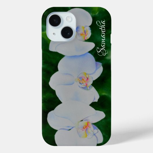 熱帯エレガント白い水の色のラン絵画ド Case-Mate iPhoneケース (裏面)