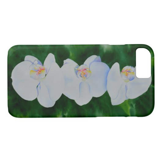 熱帯エレガント白い水の色のラン絵画ド Case-Mate iPhoneケース (裏面(横))