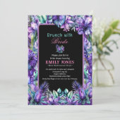 熱帯エレガント紫フローラブライダルシャワー 招待状 (スタンド正面)