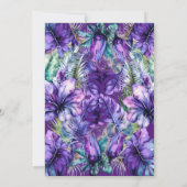 熱帯エレガント紫フローラブライダルシャワー 招待状 (裏面)