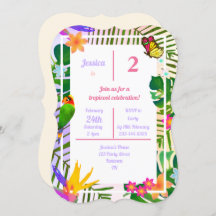 熱帯エレガント緑のヤシのフローラ2歳の誕生日