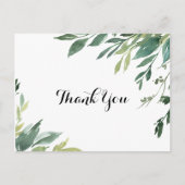 熱帯エレガント緑の葉ありがとう ポストカード (正面)