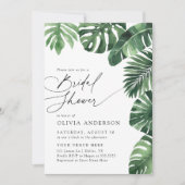 熱帯エレガント緑ブライダルシャワー 招待状 (正面)
