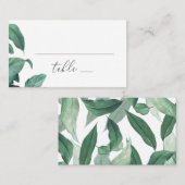 熱帯エレガント緑色植物性庭園の結婚式 プレイスカード (正面/裏面)