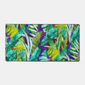 熱帯エレガント緑離れ紫模様 デスクマット (正面)