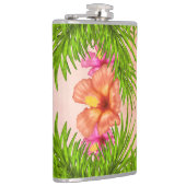 熱帯エレガント花ピンクフローラグ離れリーン フラスク (右)
