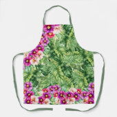 熱帯エレガント花柄 エプロン (正面)