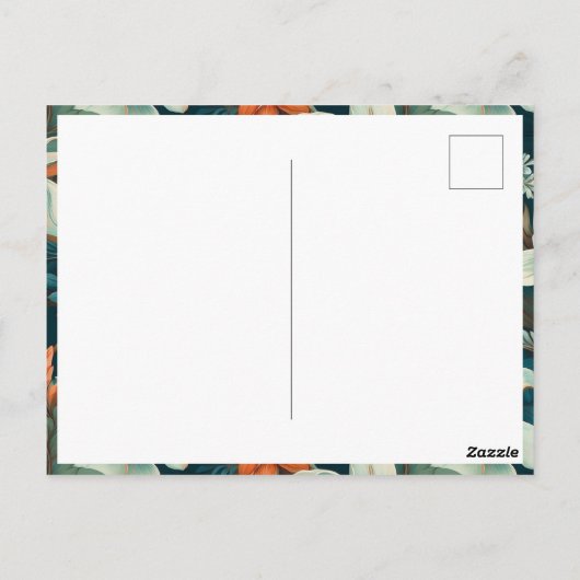 熱帯エレガント花茎模様感謝 ポストカード (裏面)