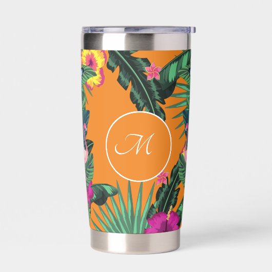 熱帯エレガント花(1グラム) 保温保冷タンブラー (左面)