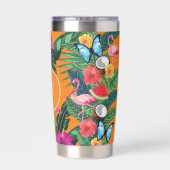 熱帯エレガント花（1グラム） 保温保冷タンブラー (背面)