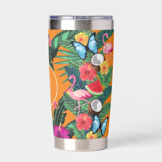熱帯エレガント花（1グラム） 保温保冷タンブラー (背面)