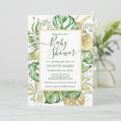 熱帯エレガント赤男女兼用ちゃんシャワー 招待状 (スタンド正面)