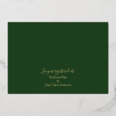 熱帯エレガント金ゴールドブライダルブランチ金ゴールド 箔招待状 (裏面)