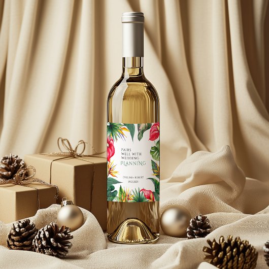 熱帯オアシス結婚花 ワインラベル