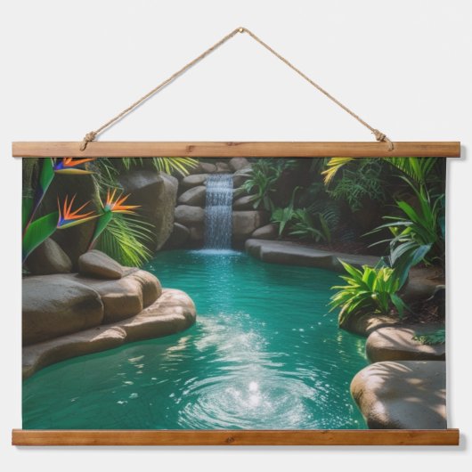 熱帯オアシス 吊り下げ型タペストリー (正面)