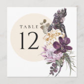 熱帯オウムとプロテアのテーブルナンバーカード 招待状 (正面)