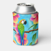 熱帯オウムと花の模様 缶クーラー (缶裏面)
