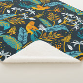 熱帯オウムの鳥とカラフルの模様 シェルパブランケット (3/4)