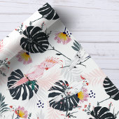 熱帯オウムの鳥のパーム葉 ラッピングペーパー