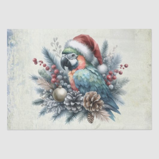 熱帯オウム季節のごあいさつクリスマス 薄葉紙 (正面)