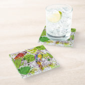 熱帯オウム ガラスコースター (アングル)