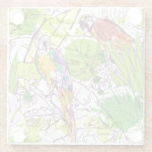 熱帯オウム ガラスコースター (裏面)