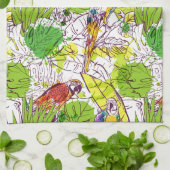 熱帯オウム キッチンタオル (折り畳み)