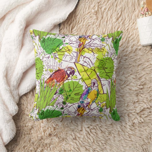 熱帯オウム クッション (ブランケット)