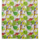 熱帯オウム シャワーカーテン (正面)