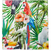 熱帯オウム シャワーカーテン (正面)