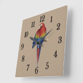 熱帯オウム スクエア壁時計 (傾斜)