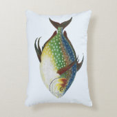 熱帯オパール魚、ヴィンテージ海洋水中競技動物 アクセントクッション (正面(垂直))