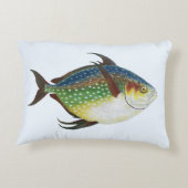 熱帯オパール魚、ヴィンテージ海洋水中競技動物 アクセントクッション (裏面)