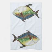 熱帯オパール魚、ヴィンテージ海洋水中競技動物 キッチンタオル (縦)