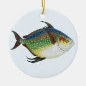 熱帯オパール魚、ヴィンテージ海洋水中競技動物 セラミックオーナメント (正面)