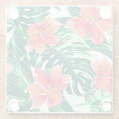 熱帯オレンジハイビスカス ガラスコースター (裏面)