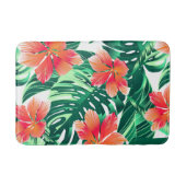 熱帯オレンジハイビスカス バスマット (正面)