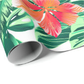 熱帯オレンジハイビスカス ラッピングペーパー (ロールコーナー)